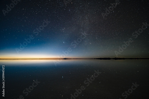 night sky with stars reflection of the sky