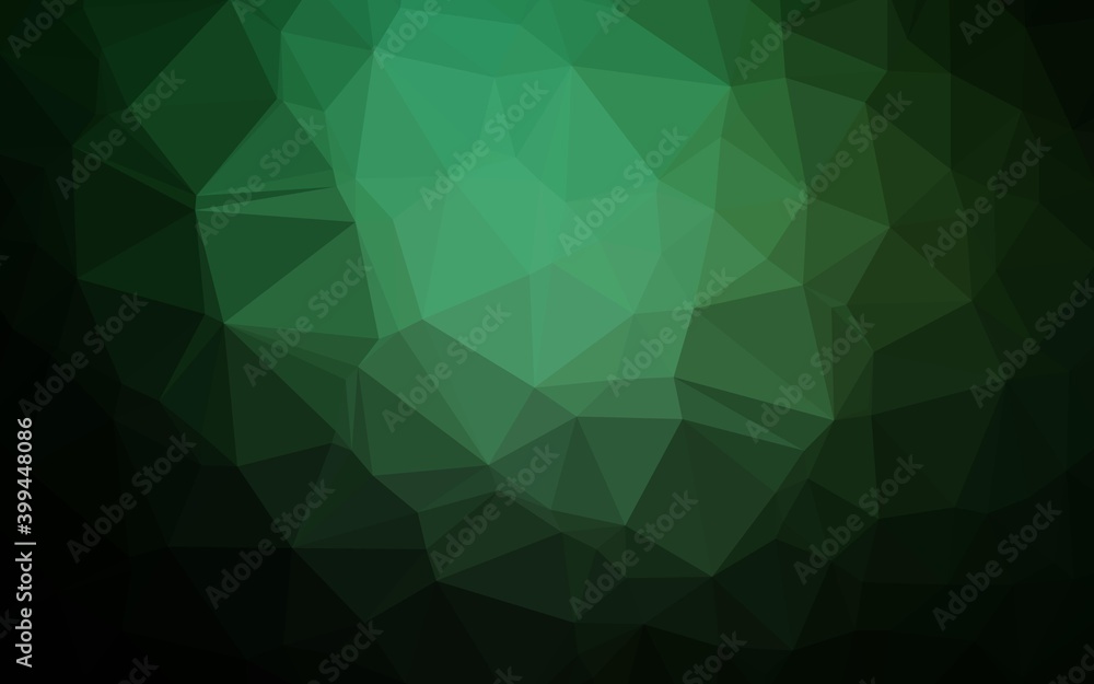 Obraz premium Dark Green vector blurry triangle template.