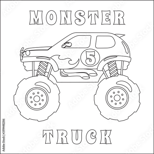 Monster Trucks Dot Markers for kids activity coloring book or page.  11180038 Vector Art at Vecteezy