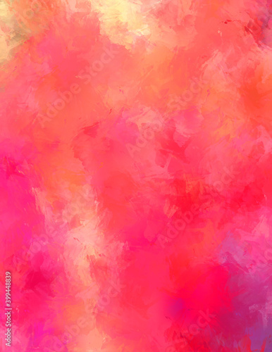 Abstract background of colorful brush strokes. Brushed vibrant wallpaper. Painted artistic creation. Unique and creative illustration.