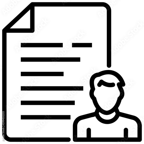 User profile in line design 