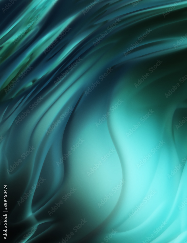 Obraz premium Fluid abstract background with colorful gradient. 2D illustration of modern movement.