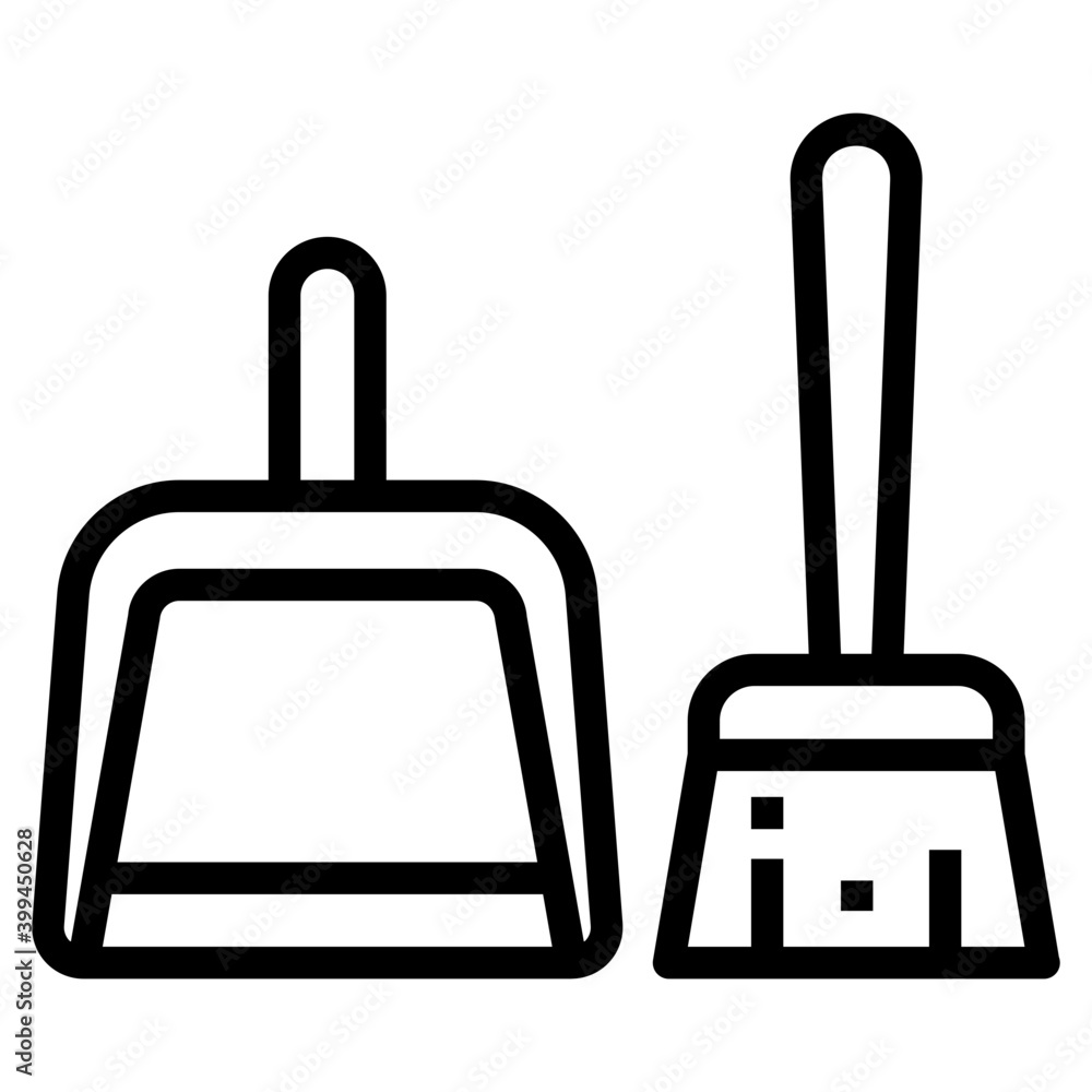 Line design of dust pan vector Line design of dust pan vector