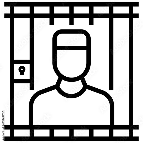 Criminal jail vector in line design 