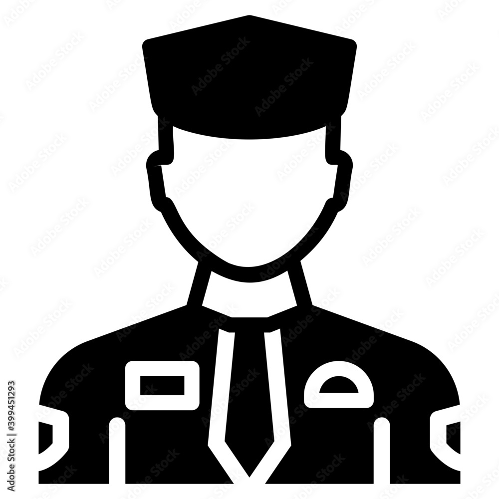 Professional police officer in solid design Professional police officer in solid design