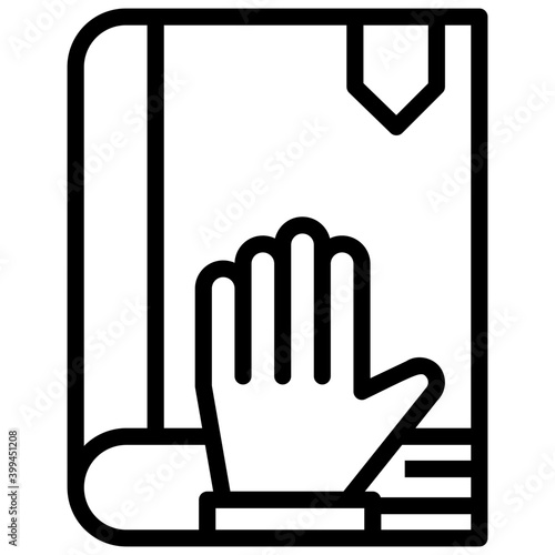 Honesty oath gesture in line design 