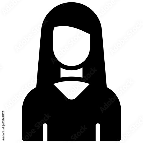Female witness vector in solid design 