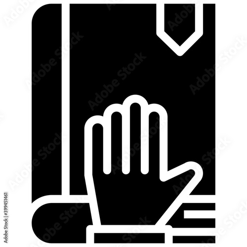 Honesty oath gesture in solid design 