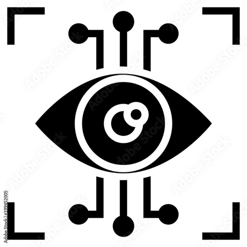 Iris biometric recognition glyph icon 