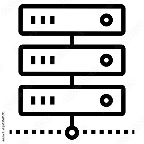Data storage  server icon in line icon 