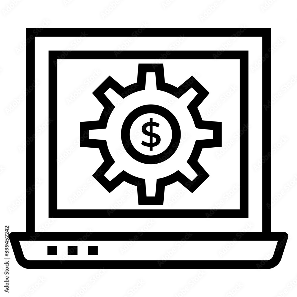 Finance software icon in line design Finance software icon in line design