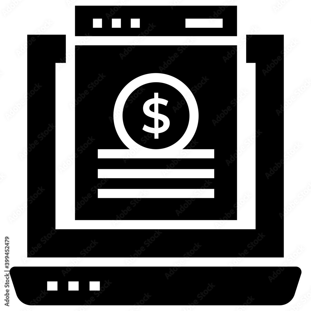 Financial website icon vector in glyph design Financial website icon vector in glyph design