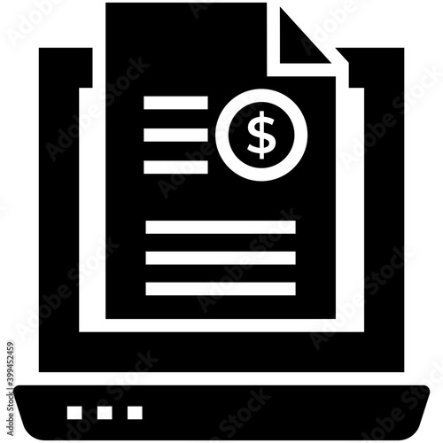 Content monetization icon in glyph design 