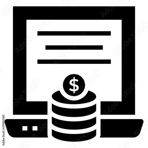 Data monetization icon in glyph design 
