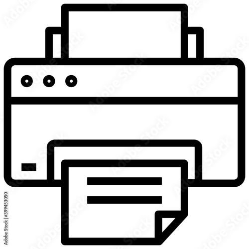 Printing machine icon filed design.
