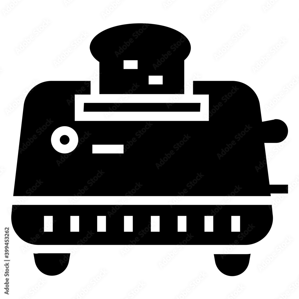 Toasting machine icon in glyph design. Toasting machine icon in glyph design.
