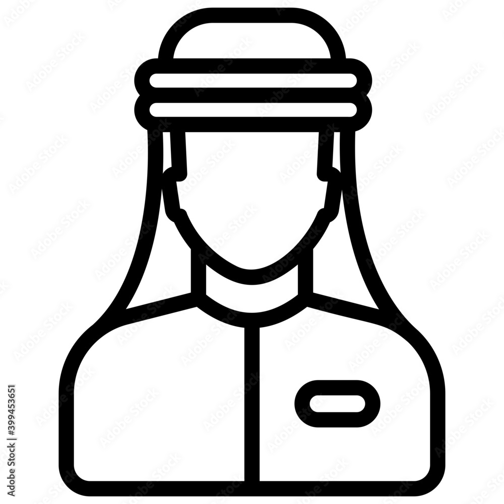 Arabian man line design icon Arabian man line design icon