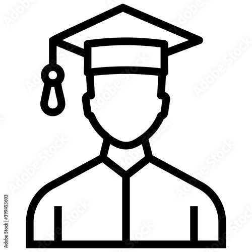 Male graduate icon design in line vector 