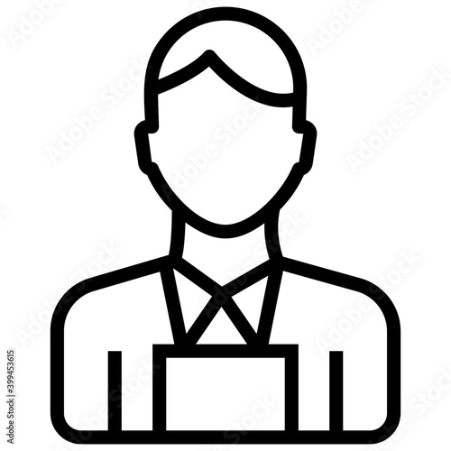 Young boy line vector icon 