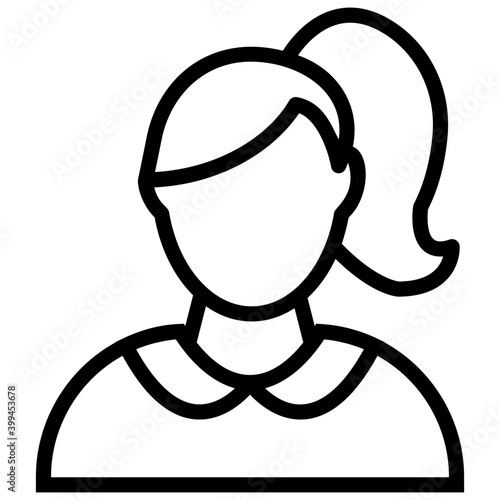 Teenager girl icon design line vector 