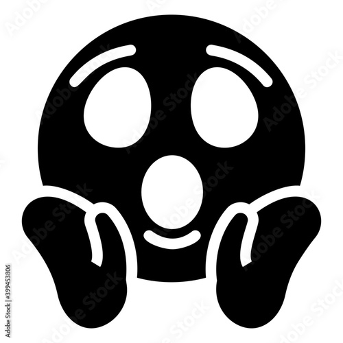 Scared emoji icon solid design 
