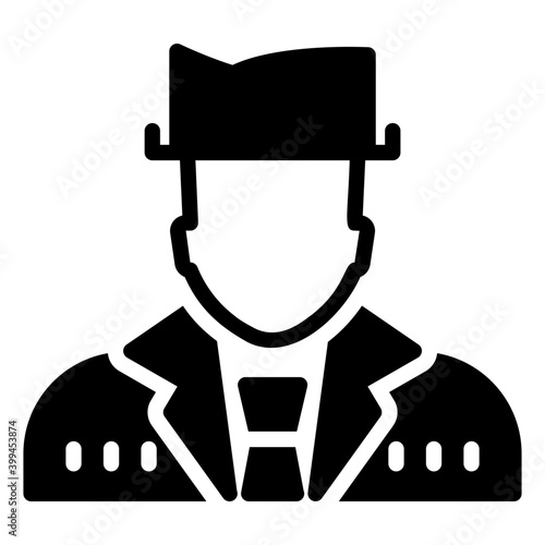 Detective icon design in filled vector 