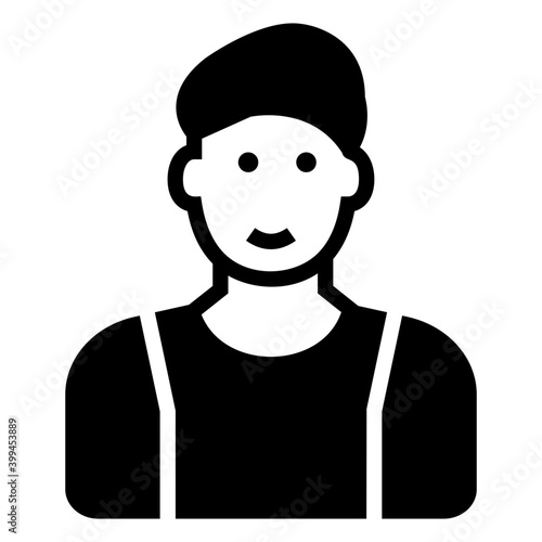 Adult person in solid design 