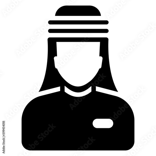 Arabian man glyph design icon