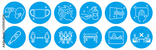 hand washing, disinfection, gargle, mask /disease prevention Icon set

