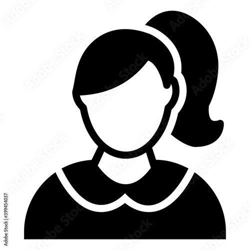 Teenager girl icon design solid vector 