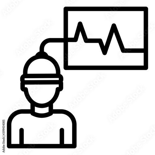 Cardiographic device ecg icon line vector 