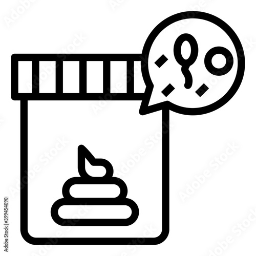 Stool test icon in line vector 