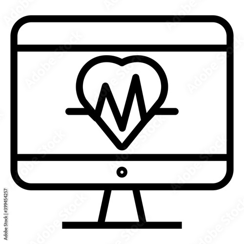 Cardiogram icon isolated on white background 