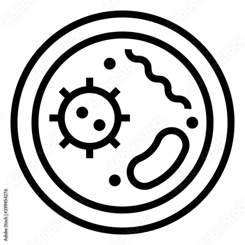 Bacteria virus  icon in line icon  
