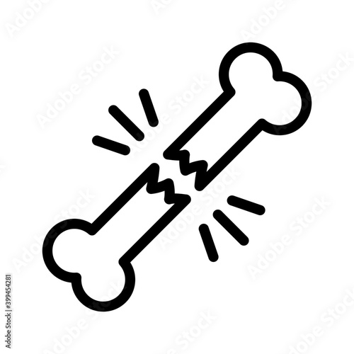 Bone fracture icon in line vector  