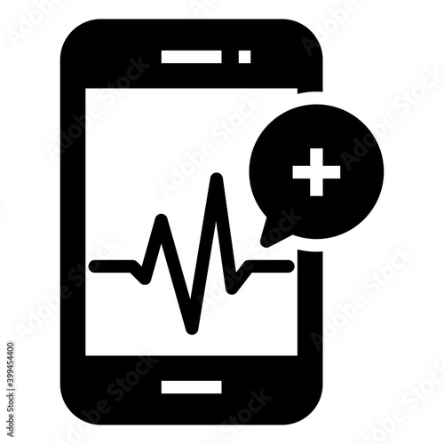 Healthcare mobile app glyph vector 
