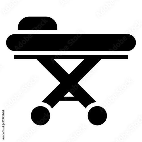 Medical equipment stretcher icon glyph vector 
