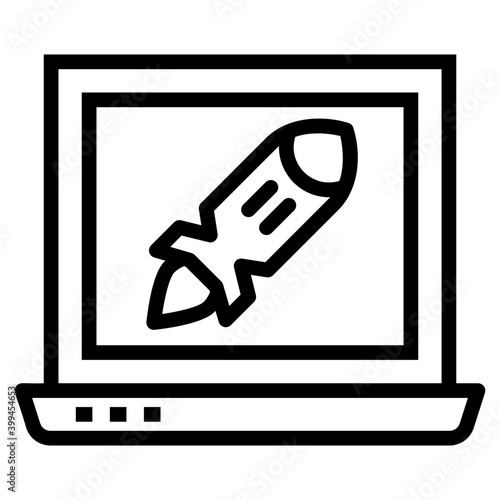 Icon of ddos in line design.