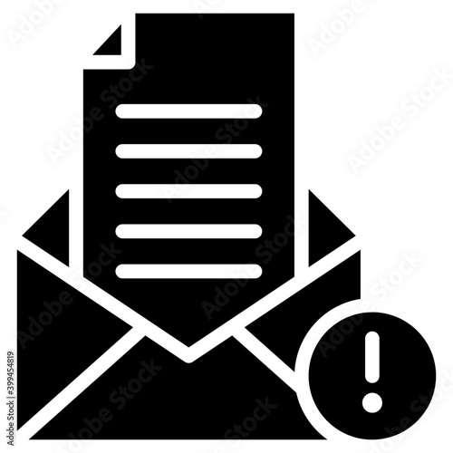 Glyph design of infected folder icon.