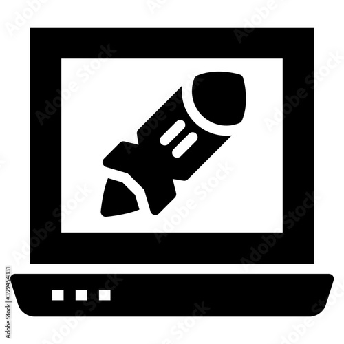 Icon of ddos in glyph design.