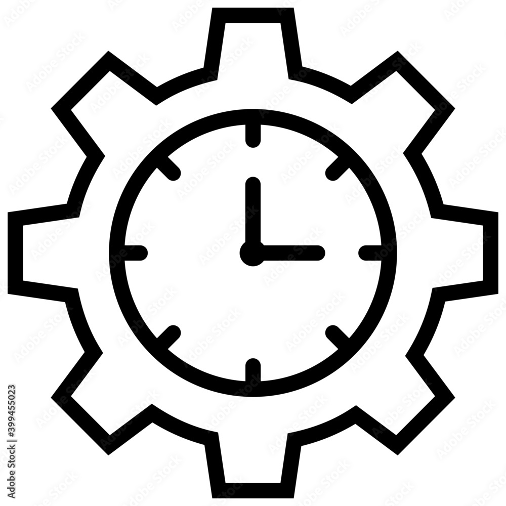 Time management process in line icon Time management process in line icon