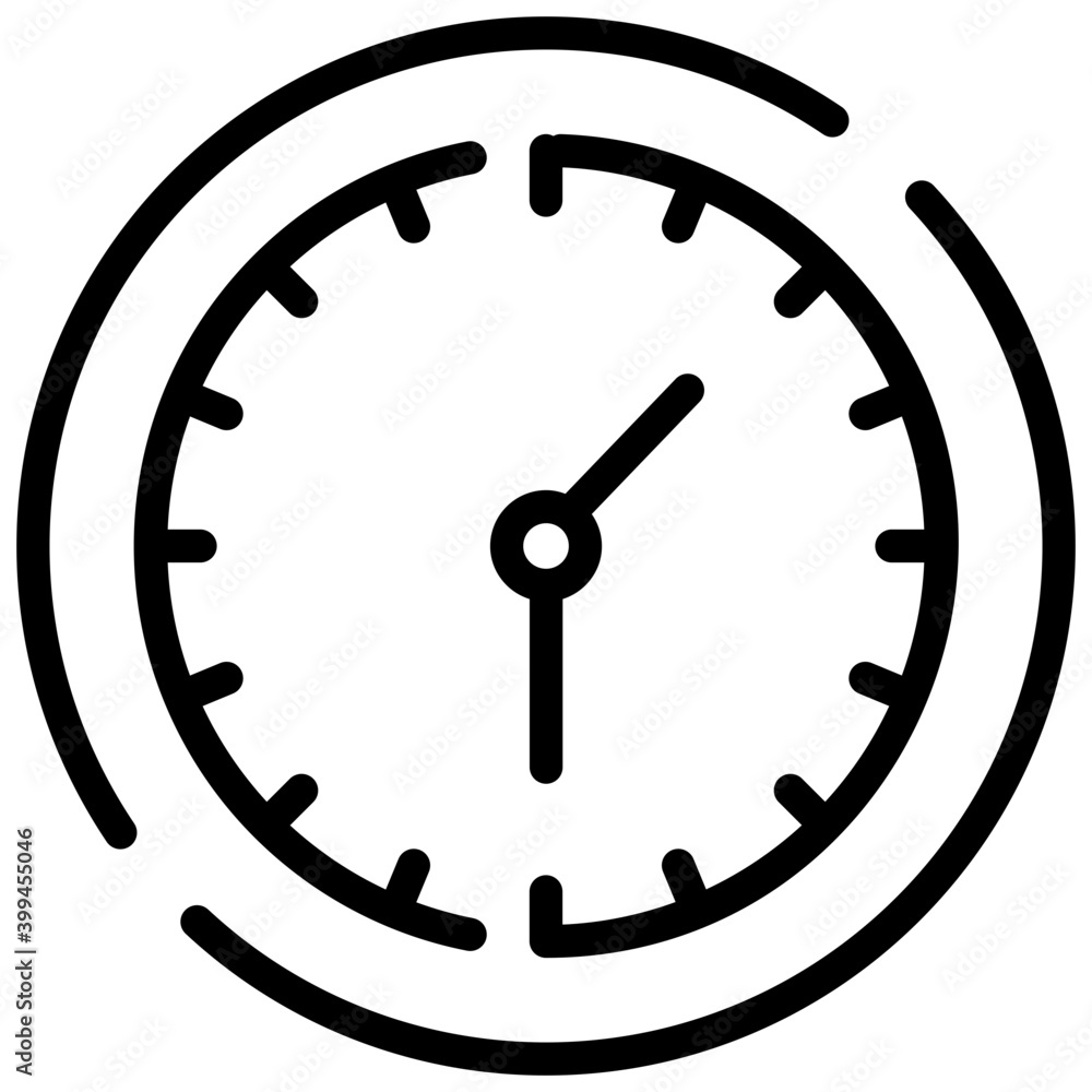 Analog clock icon in line design Analog clock icon in line design