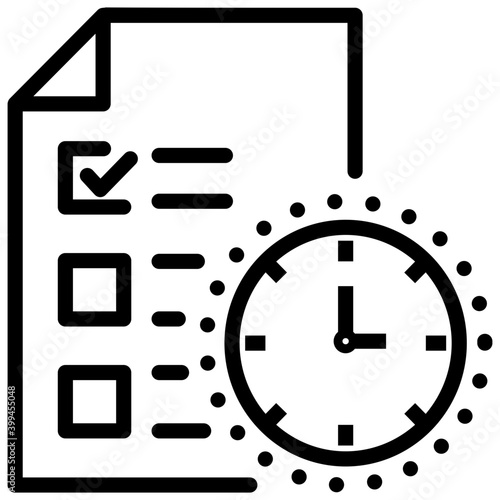 Time planning icon in line vector 