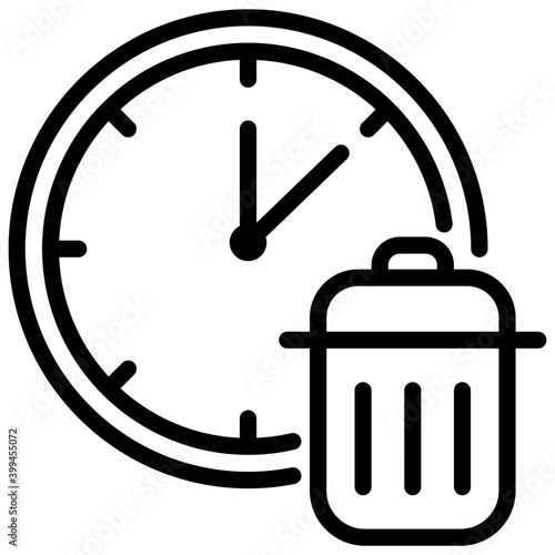 Waste of time icon in line design 