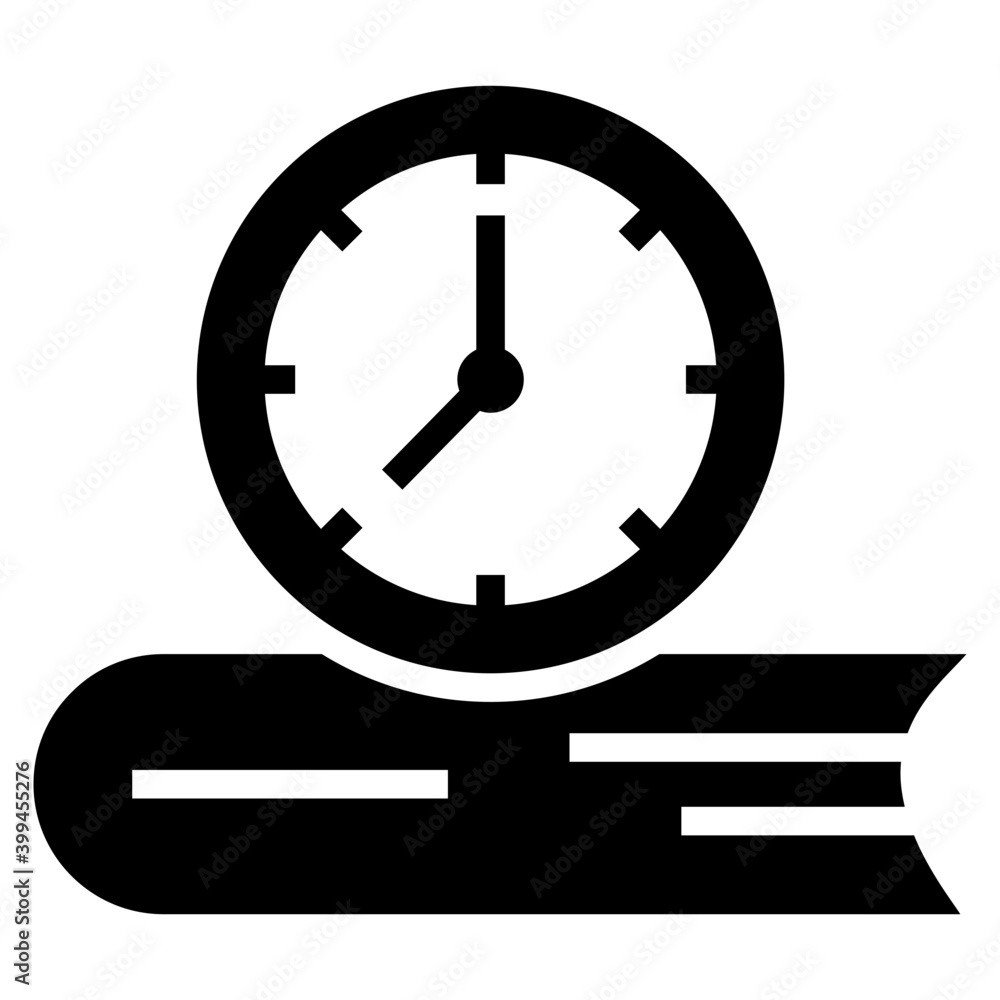 Study time icon in glyph design Study time icon in glyph design