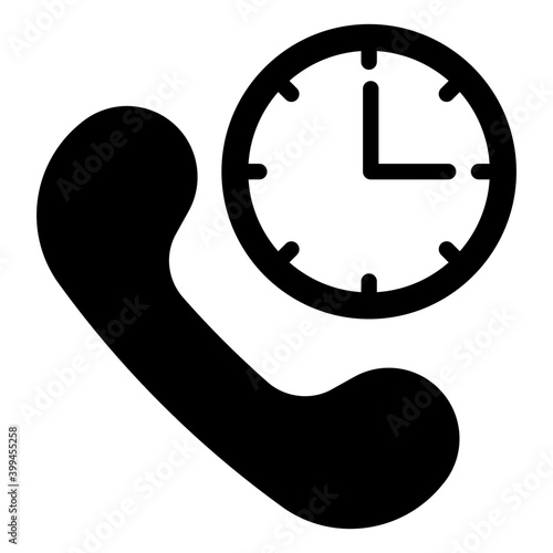 Call helpline service icon in glyph vector 