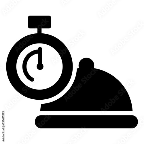 Food time icon in solid design 