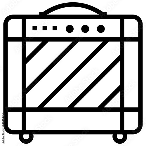 Electric amplifier line icon vector