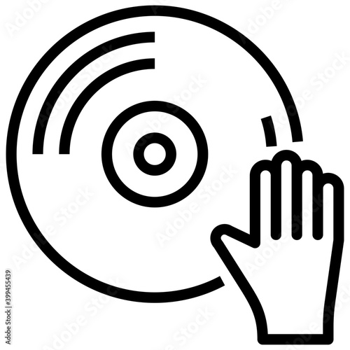 Disk jockey line icon design 