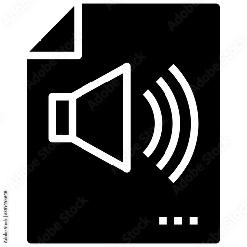 Audio file solid icon vector 